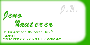jeno mauterer business card